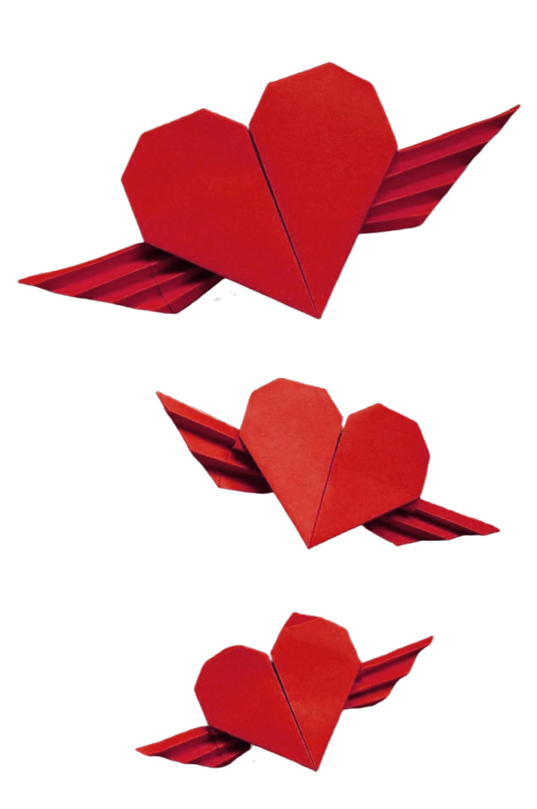 Champs d'étoiles cœur origami